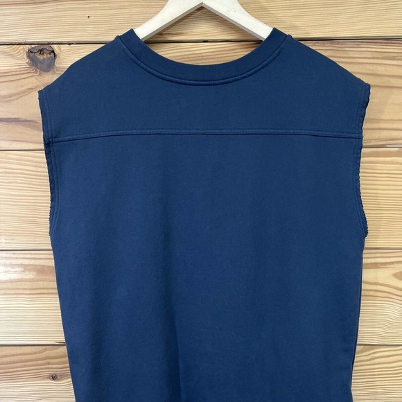 Public School NYC Dress Large Blue Sleeveless Sweatshirt Dress Lace Trim B86 - Picture 14 of 16